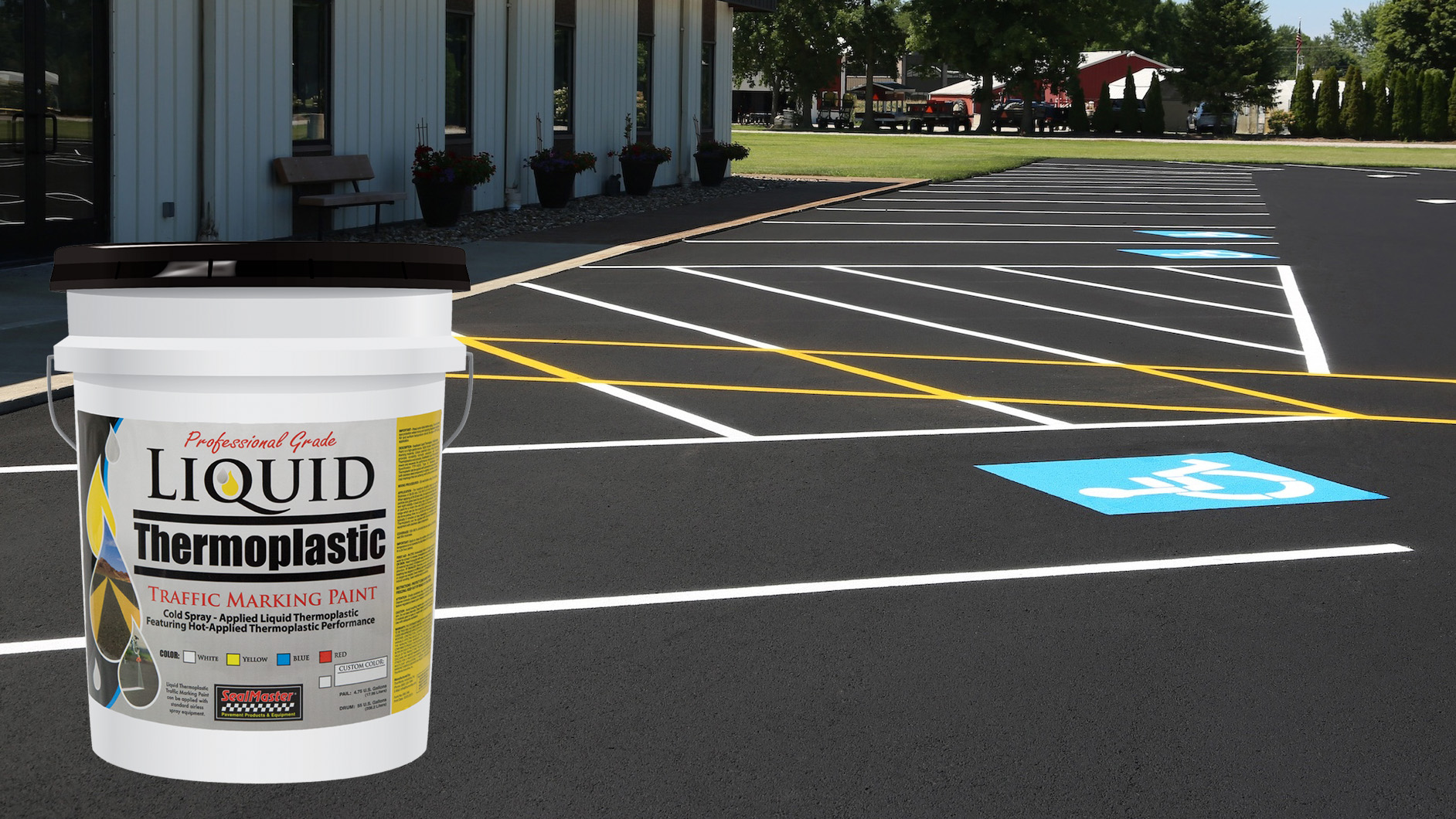 How to stripe a parking lot with SealMaster Liquid Thermoplastic Traffic Marking Paint