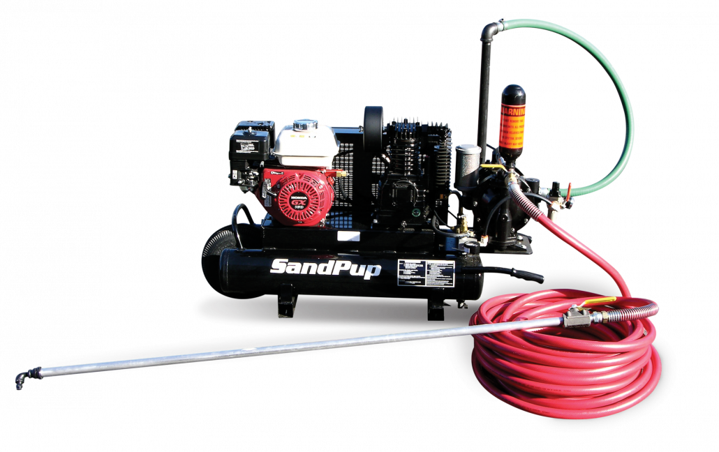 SealMaster Sandpup Portable Spray System for spraying pavement sealers with sand