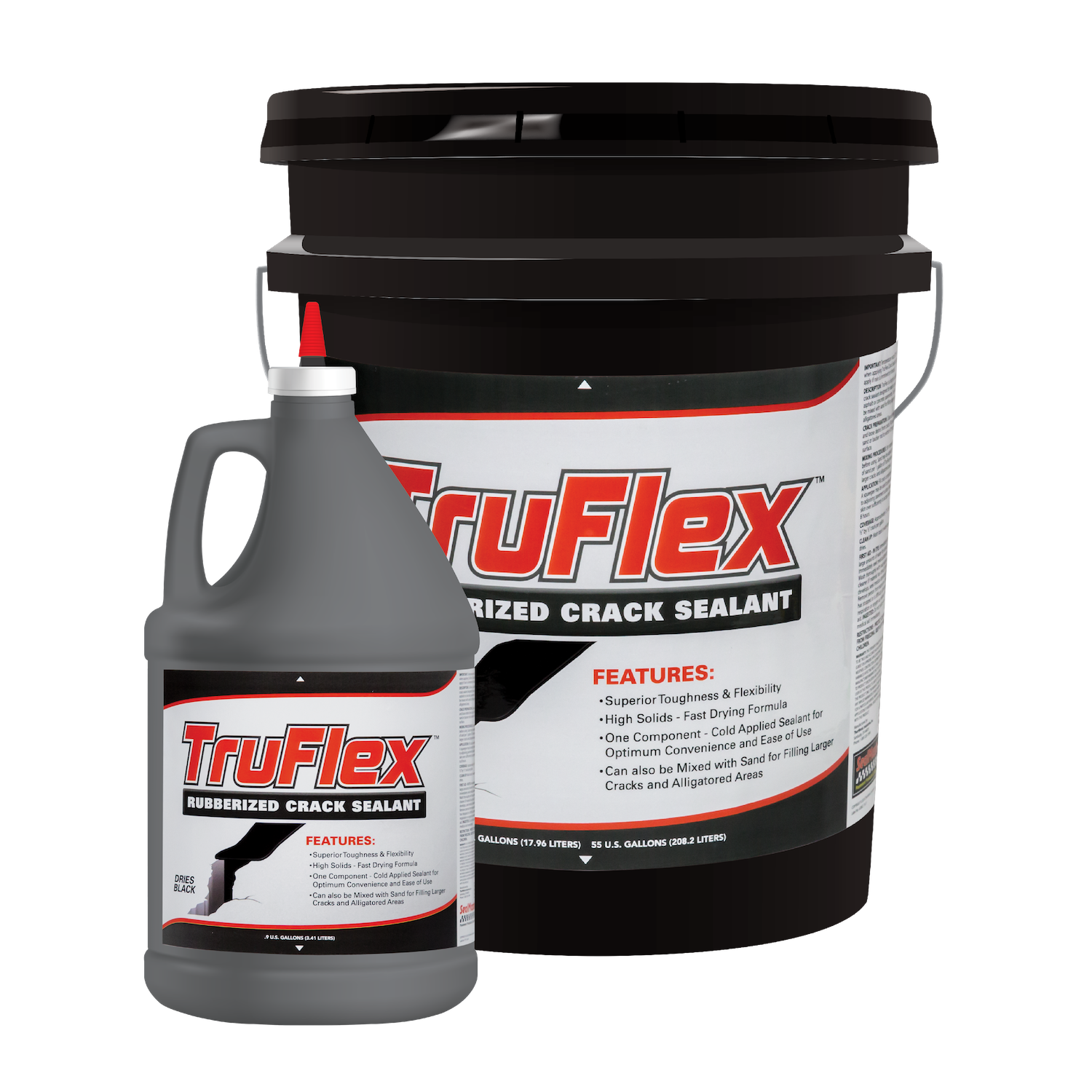 TruFlex Cold-Pour Crack Filler | SealMaster TruFlex cold-pour crack filler pail and jug