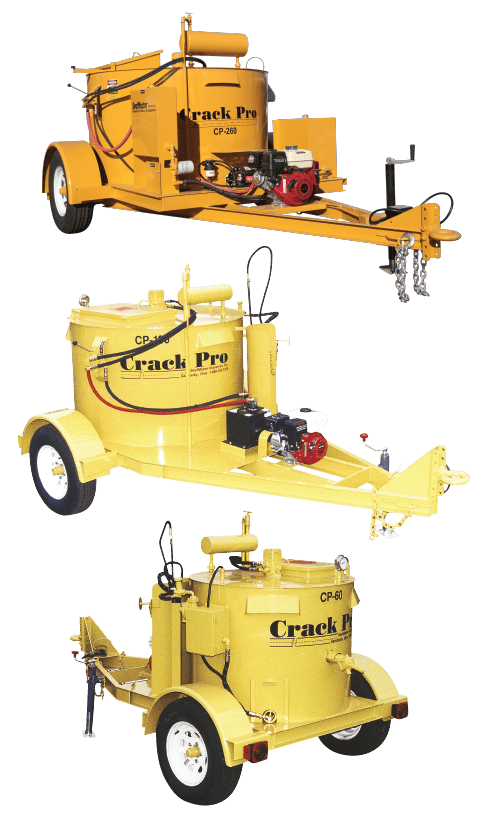 gravity-flow-crackpro-combined-25-25 Crack Filling equipment, Crack Sealing equipment, Crack Filling Melter, Oil-jacketed crack filling Equipment, Crack filling kettles, Gravity Flow Melter, 260 gallon machine, SealMaster