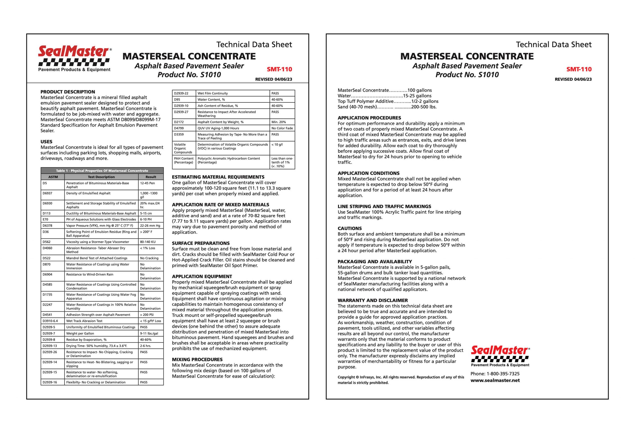 How to Mix Pavement Sealer for Professional Results. SealMaster MasterSeal Technical Data Sheet.
