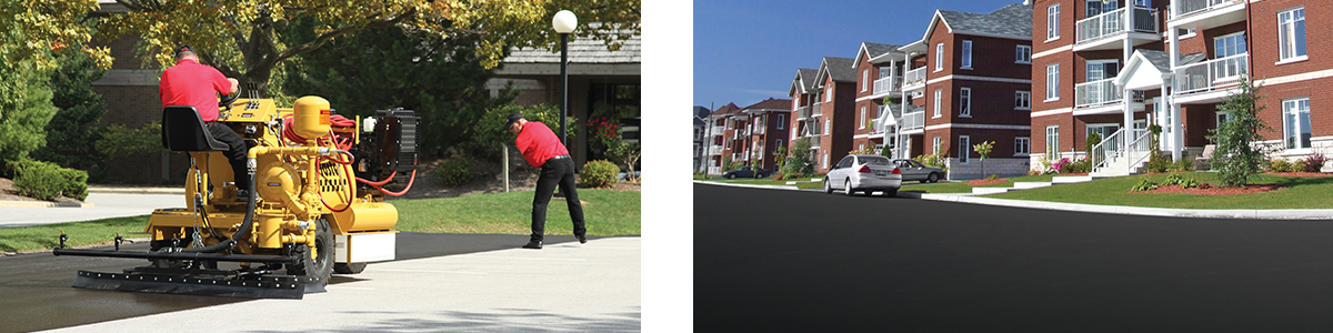 SealMaster Polymer-Modified MasterSeal (PMM) application on parking lots.