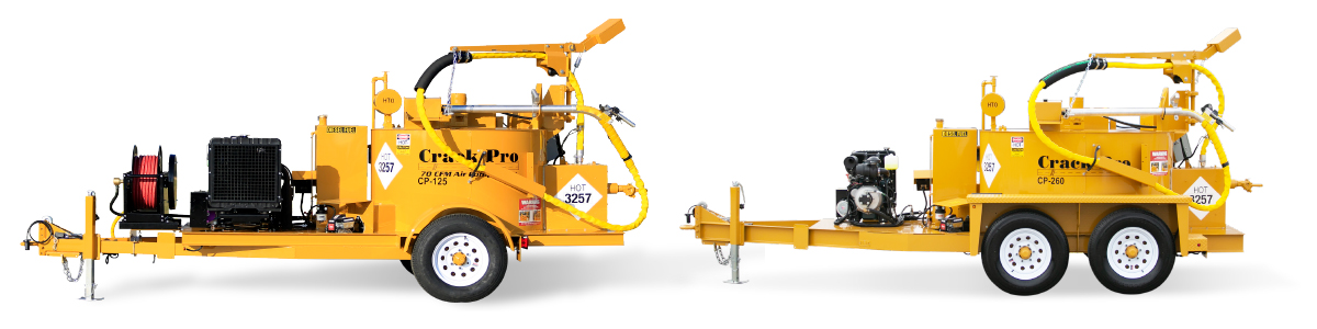 SealMaster CrackPro Oil-Jacketed Heated Hose Melter 125 and 260 Applicators, asphalt crack filling equipment