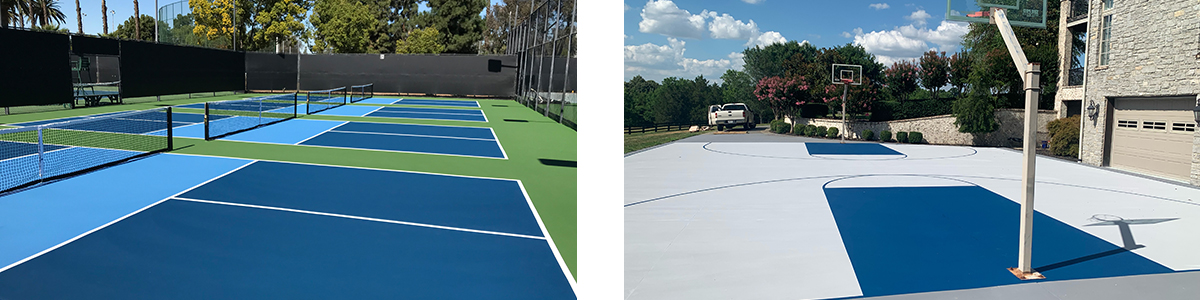 Productos de pavimentos deportivos SportMaster para tenis, pickleball, baloncesto, parques infantiles y mucho más.