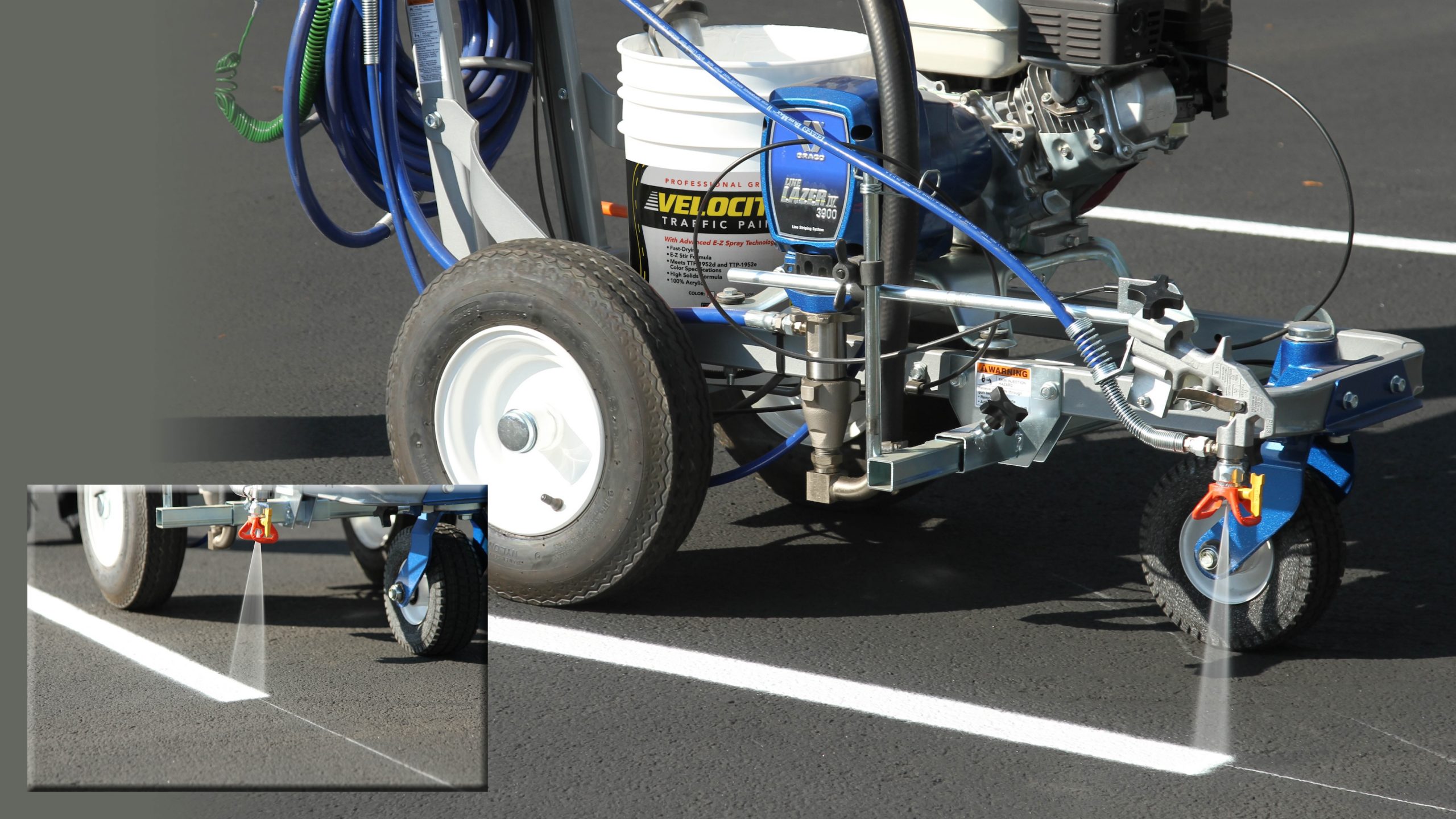 Striping a parking lot using SealMaster traffic paint. Learn how to stripe a parking lot.